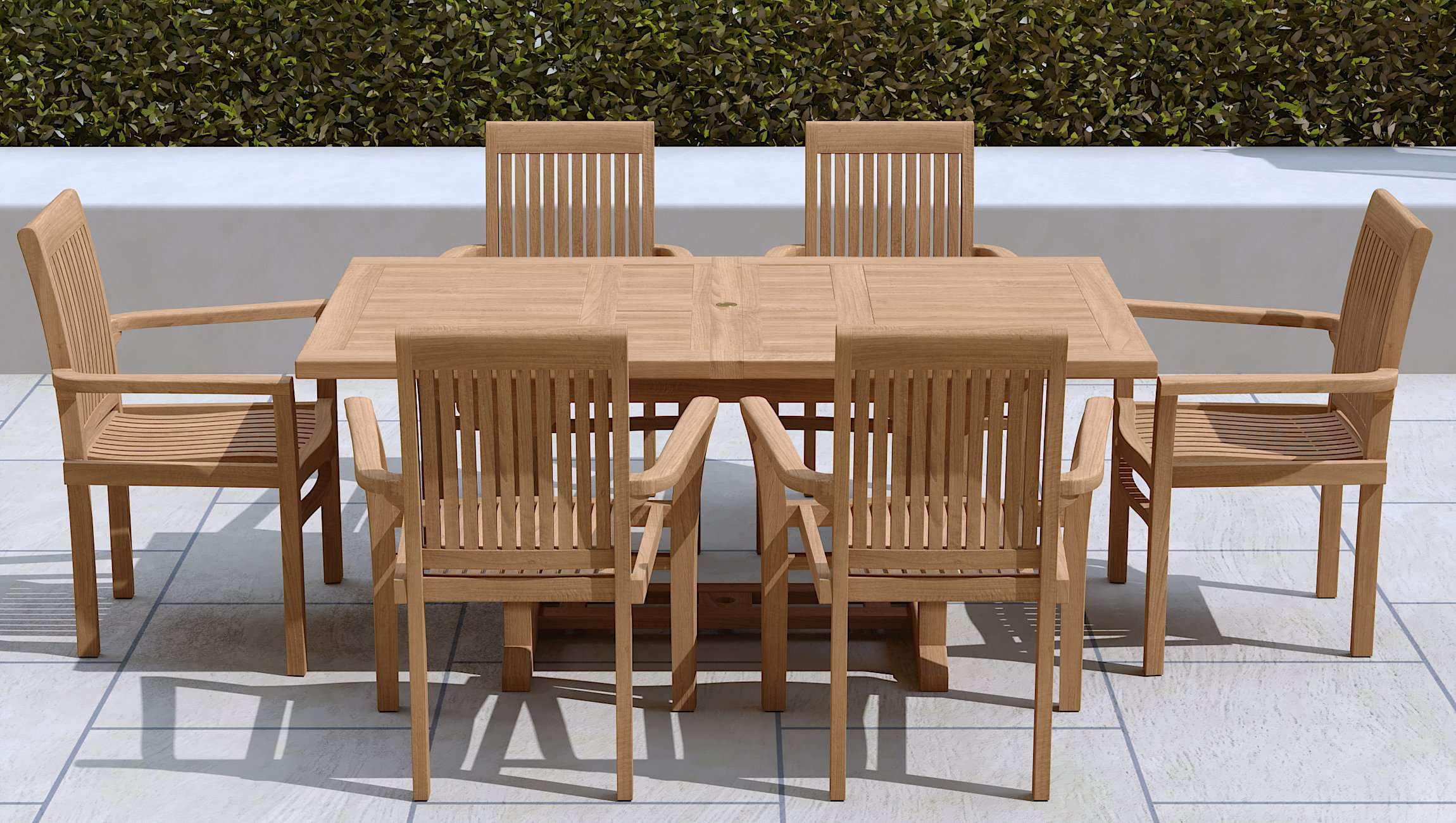 teak table with 6 chairs