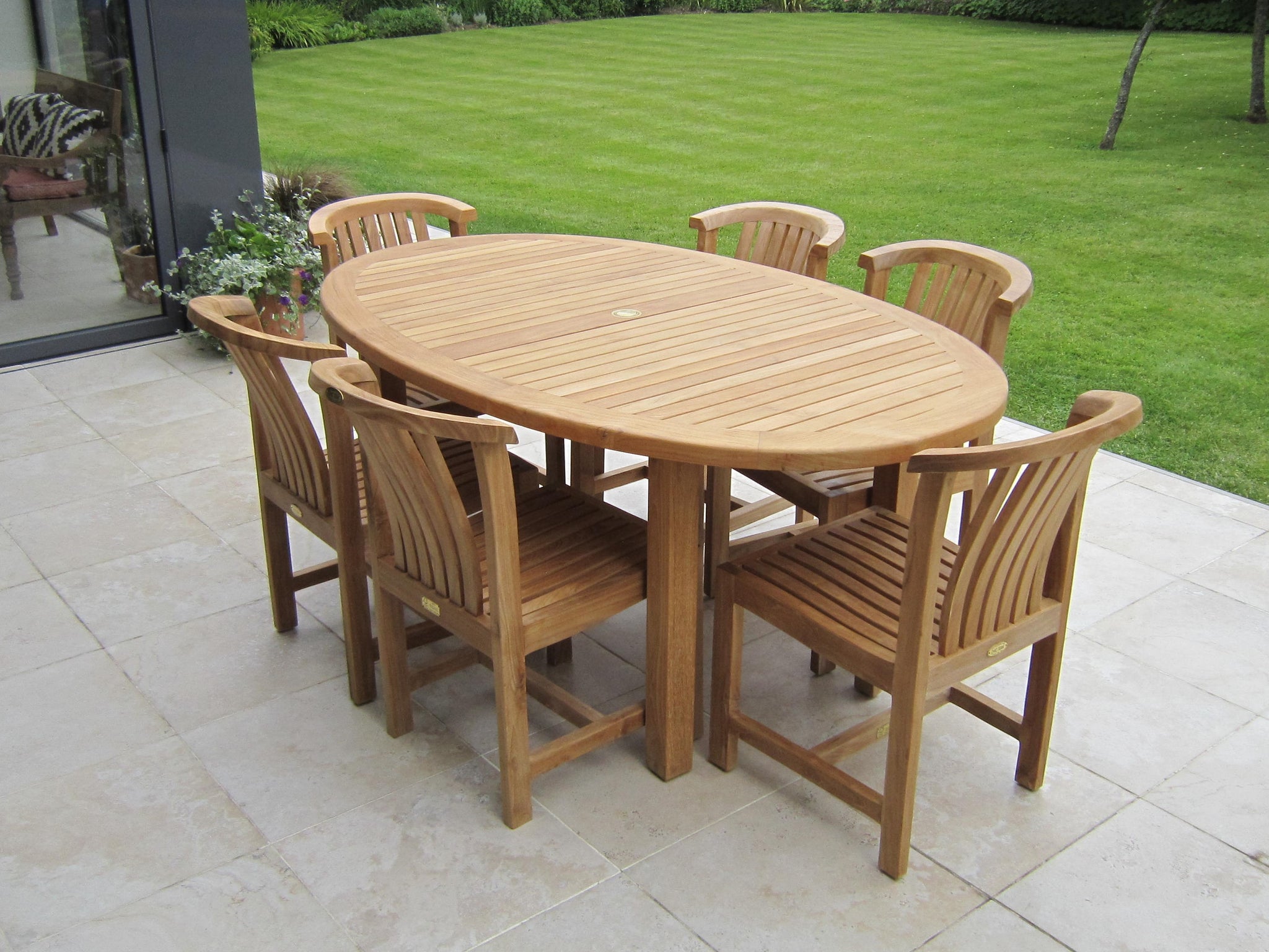 Oval Teak Outdoor Dining Table Set at Vincent Ross blog
