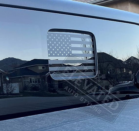 Elevated Auto Styling - Rear Middle Window American Flag Decal Fits Jeep Gladiator