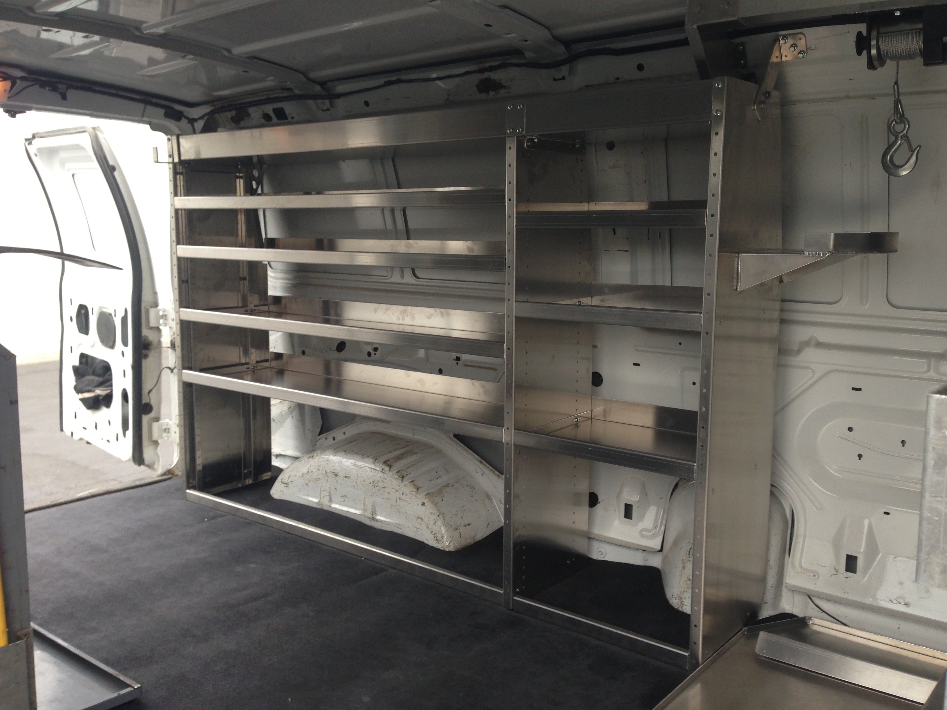 cargo van shelving near me