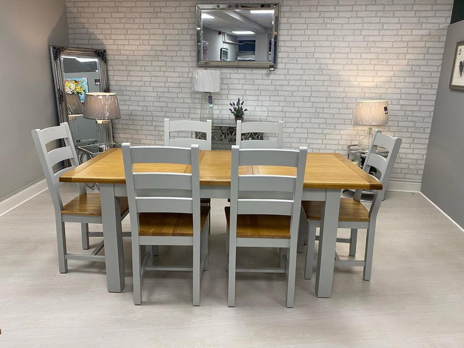 HARVEST GREY LARGE EXTENDABLE DINING SET