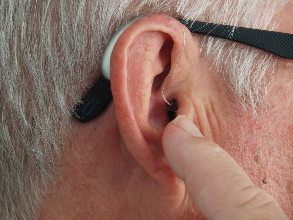 ear with hearing aid 