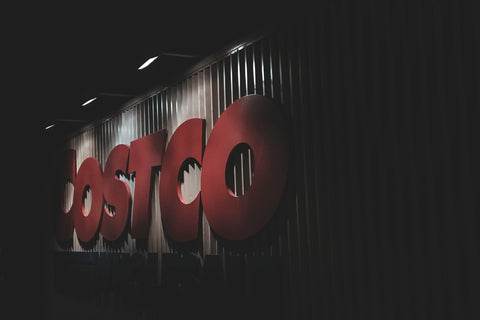 costco signboard in the night time