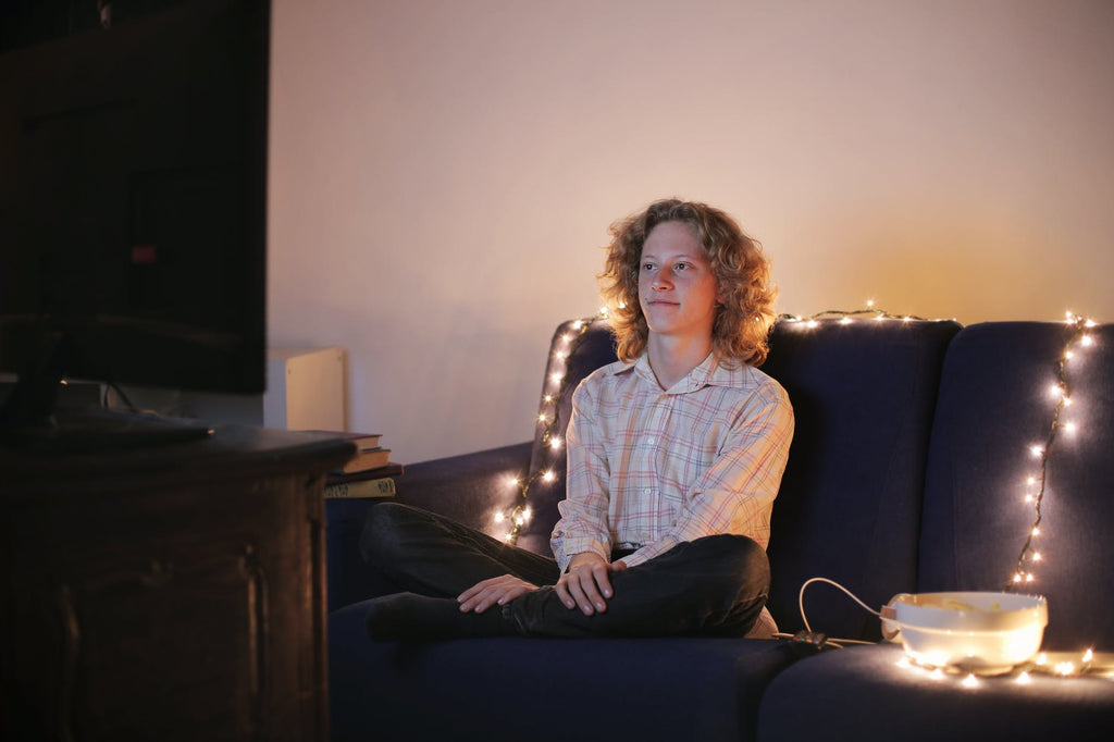 woman watching TV