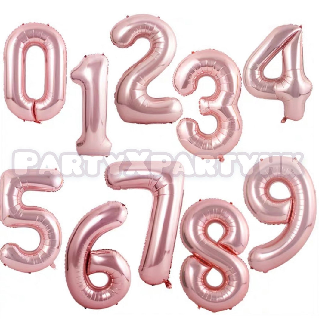 32吋數字氣球 玫瑰金 生日氣球派對佈置裝飾b008 R Party X Party