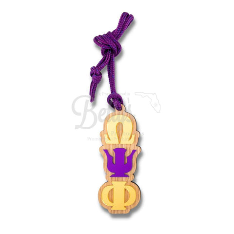 Omega Psi Phi OPsPh Wood with Acrylic Greek Letters Tiki Necklace Tiki Necklace Bettys Promos Plus LLC Greek