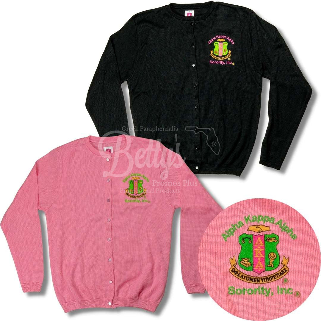 Alpha Kappa Alpha AKA Shield Cardigan Sweater, Betty's Promos Plus, LLC