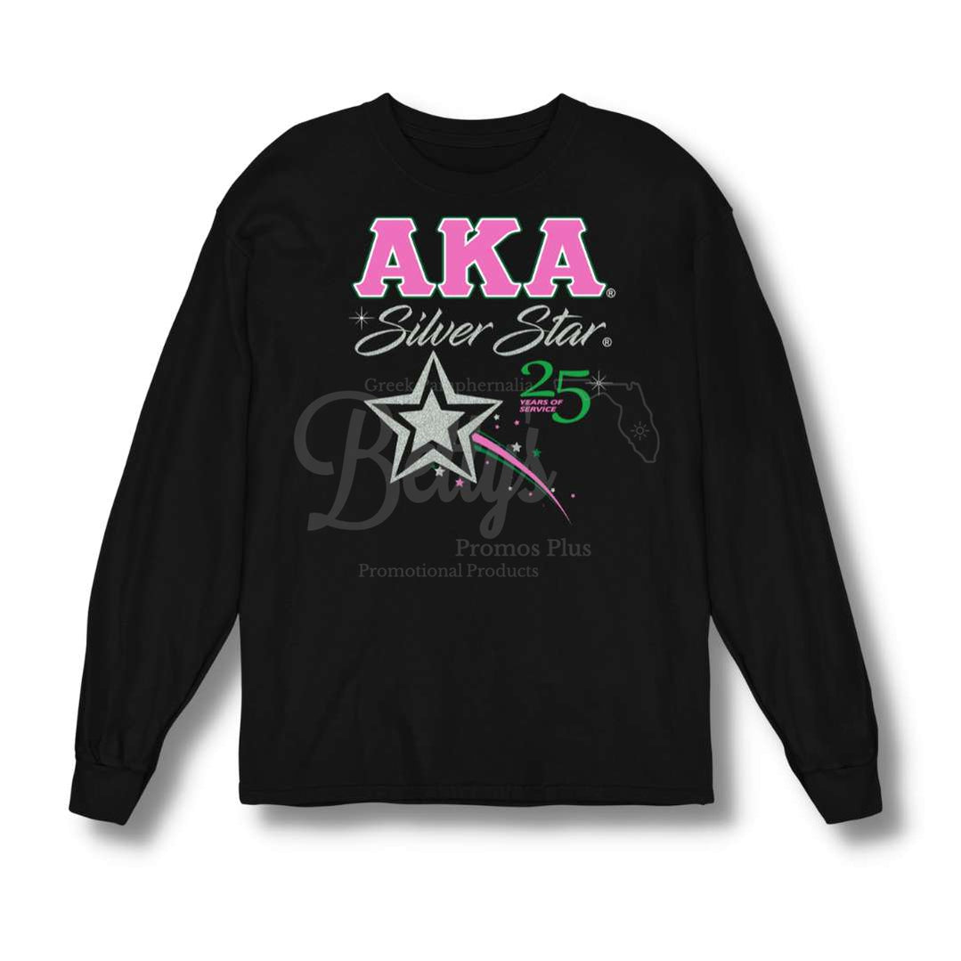 Alpha Kappa Alpha AKA Silver Star Long Sleeve T-Shirt