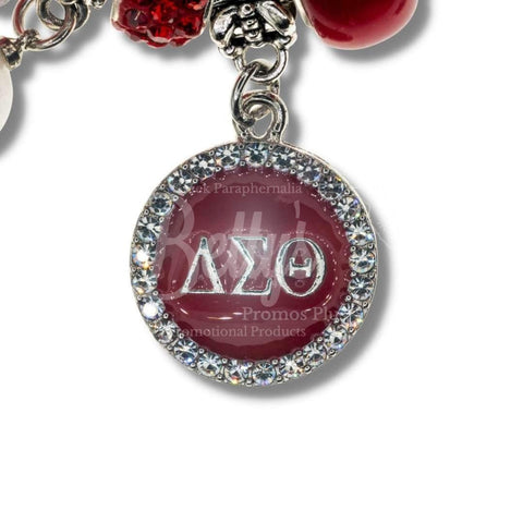 Delta Sigma Theta ΔΣΘ Beaded Charm Bracelet with Bangle Charms, Delta –  Betty's Promos Plus, LLC