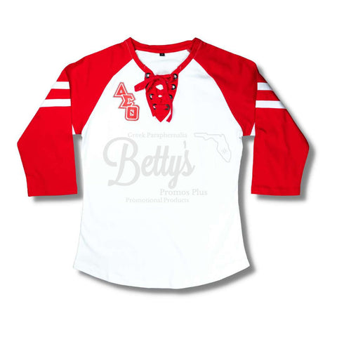 Betty's Promos Plus, LLC Delta Sigma Theta ΔΣΘ Double Stitched Appliqué Embroidered Jersey T-Shirt Red / Medium