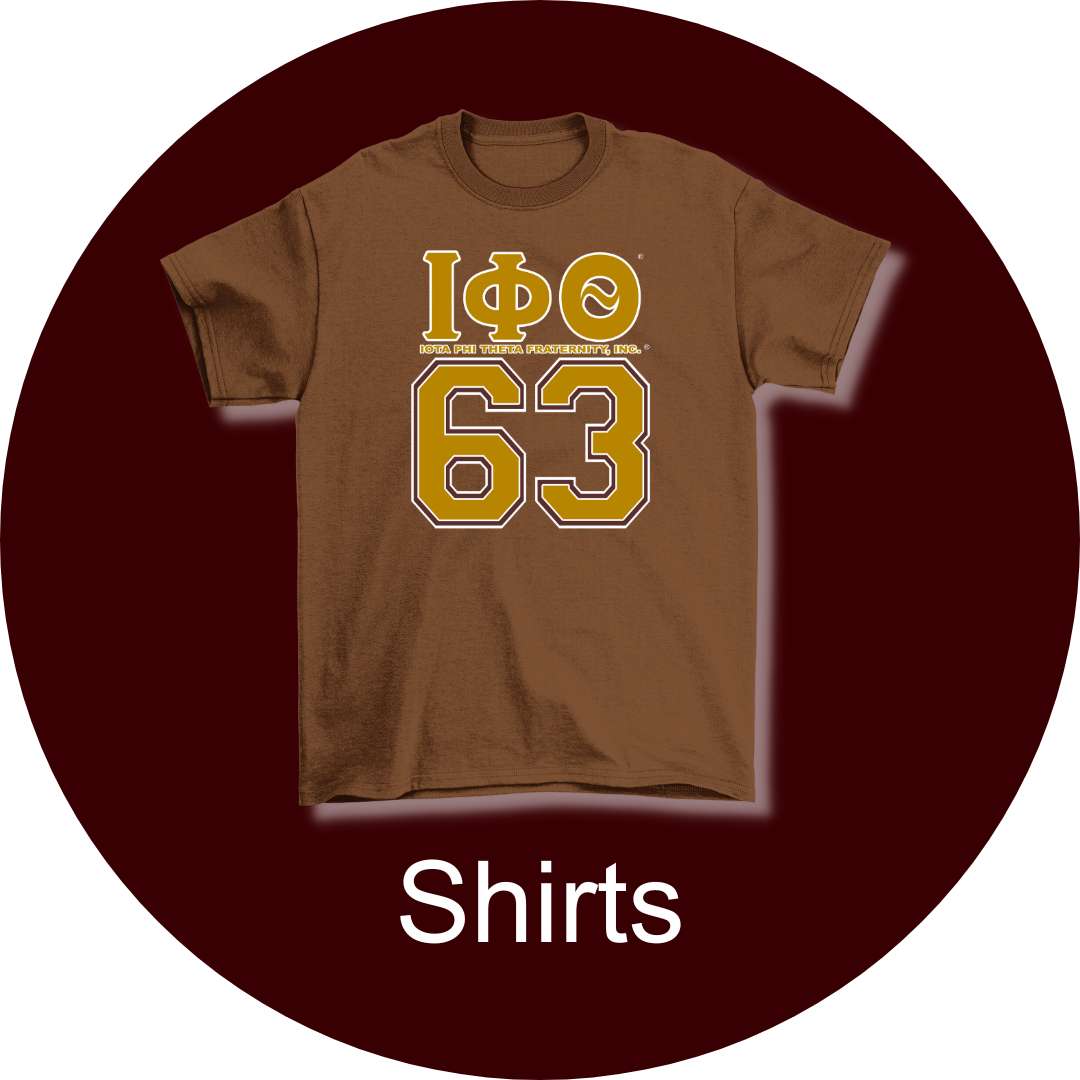 Iota Phi Theta Split Letter Two-Tone T-Shirt, Gold/Brown - EMBROIDERED with  Lifetime Guarantee