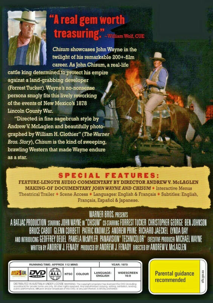 Chisum (1970) - DVD- John Wayne, Forrest Tucker - WESTERN