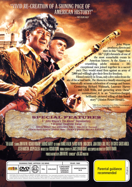 The Alamo (1960) - DVD - John Wayne, Richard Widmark