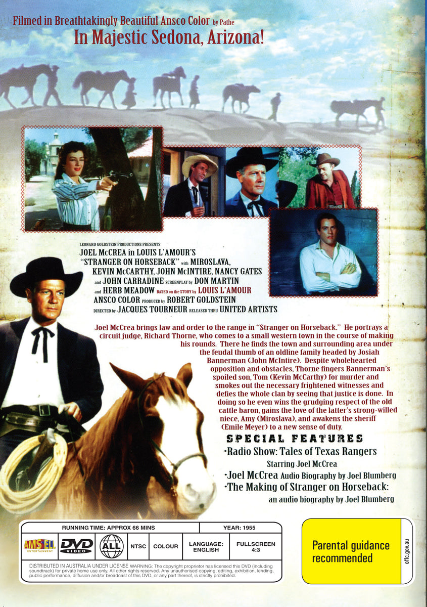 Stranger on Horseback (1955) - DVD - Joel McCrea, Miroslava