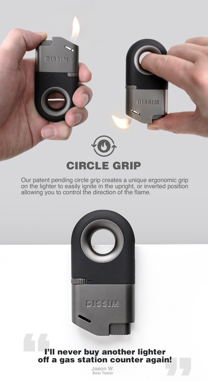 Patented Lighter Circle Grip Design
