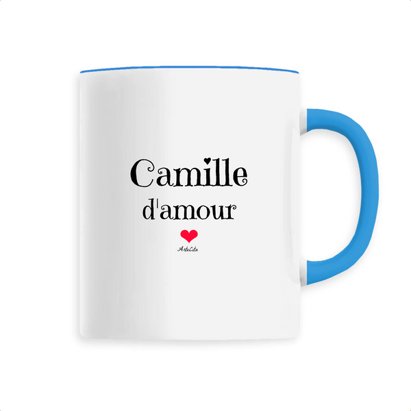 Mug - Camille d'amour - 6 Coloris - Cadeau Original & Tendre - Cadeau Personnalisable - Cadeaux-Positifs.com -Unique-Bleu-