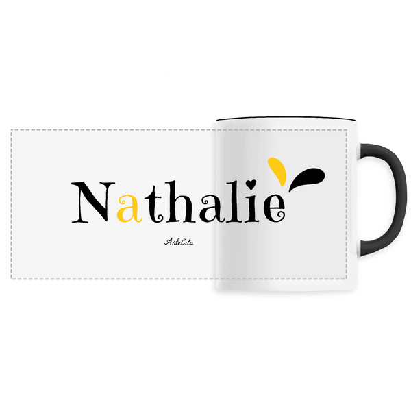 Mug - Nathalie - 6 Coloris - Cadeau Original - Cadeau Personnalisable - Cadeaux-Positifs.com -Unique-Noir-