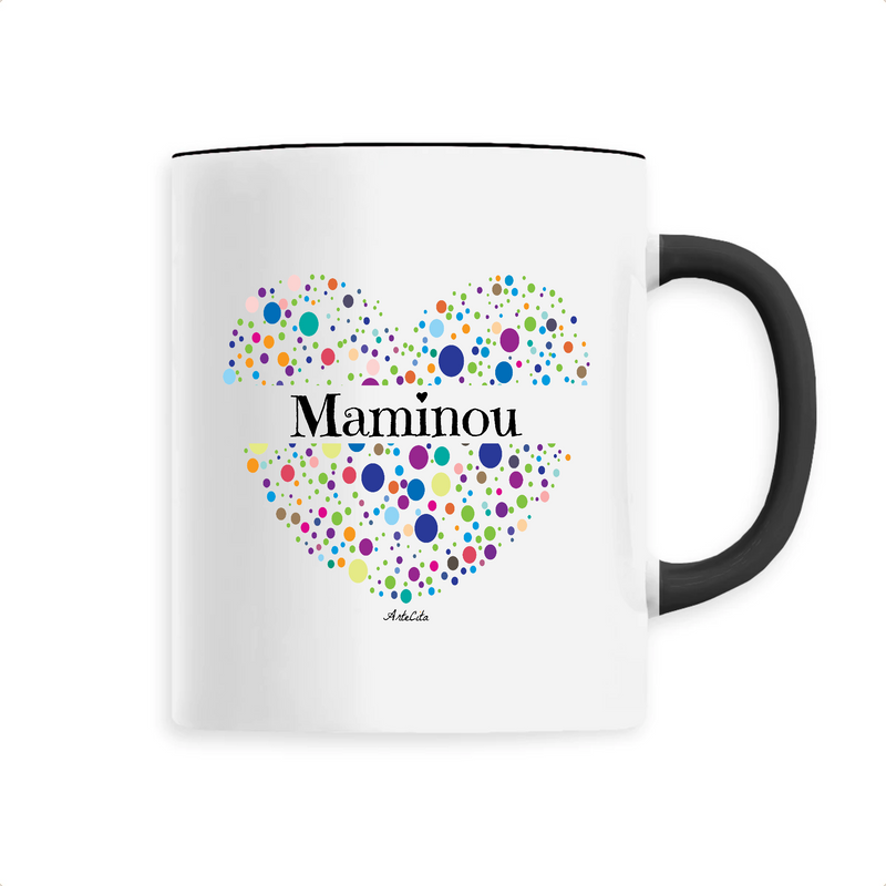 Cadeau anniversaire : Mug - Maminou (Coeur) - 6 Coloris - Cadeau Unique & Tendre - Cadeau Personnalisable - Cadeaux-Positifs.com -Unique-Noir-