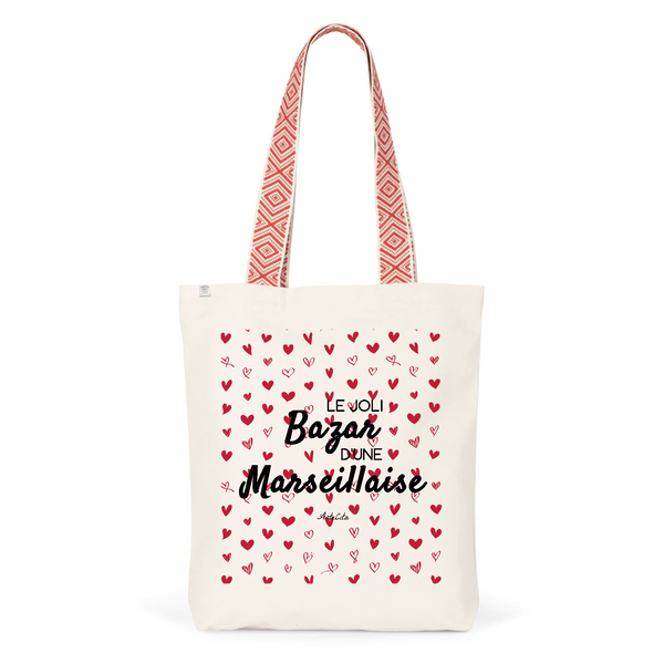 Tote Bag Premium - Le joli Bazar d'une Marseillaise - 2 Coloris - Durable - Cadeau Personnalisable - Cadeaux-Positifs.com -Unique-Rouge-