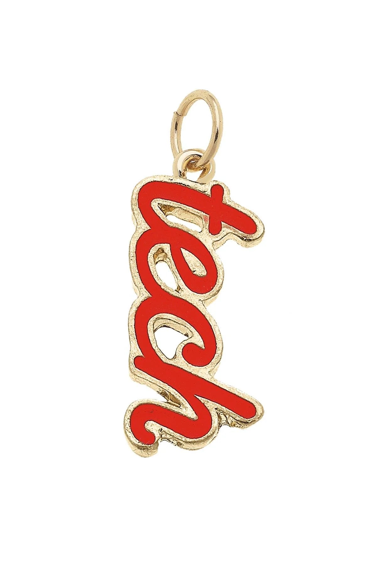 Texas Tech Red Raiders Enamel Script Charm