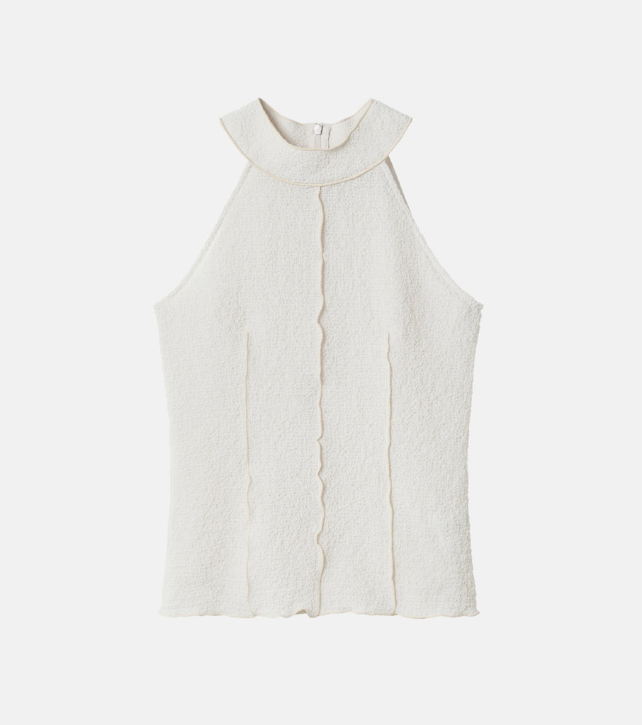 LE CIEL BLEU Textured Sheer Tank Top >> RESTIR