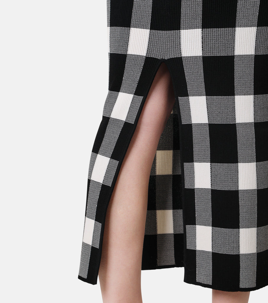 LE CIEL BLEU Check Jacquard Knit Skirt | chargerstrivia.com