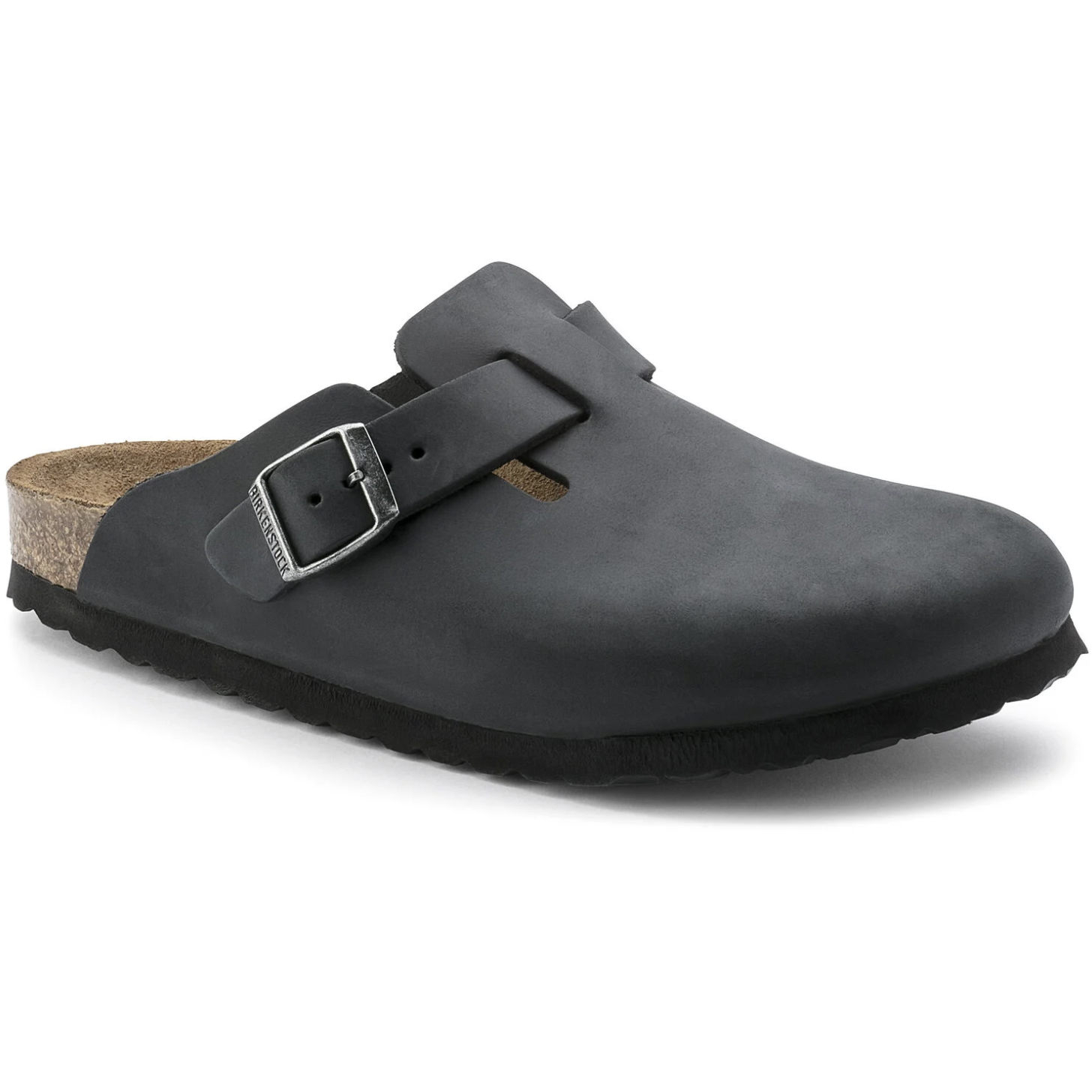 Birkenstock Boston Oiled Leather Classic Footbed Clog in Black ...