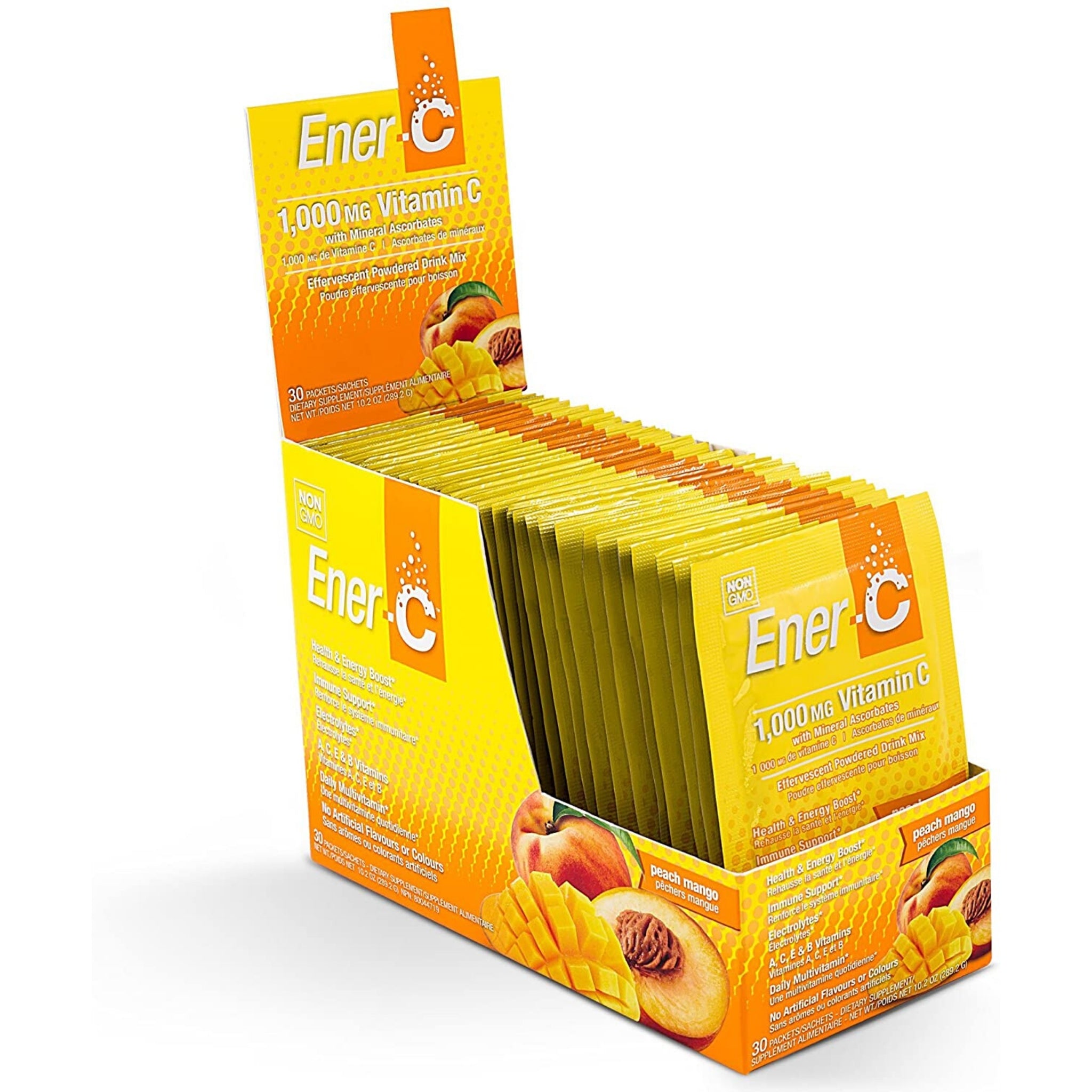 Ener C 1000mg Vitamin C Peach Mango 30 Packets Papillon Foods