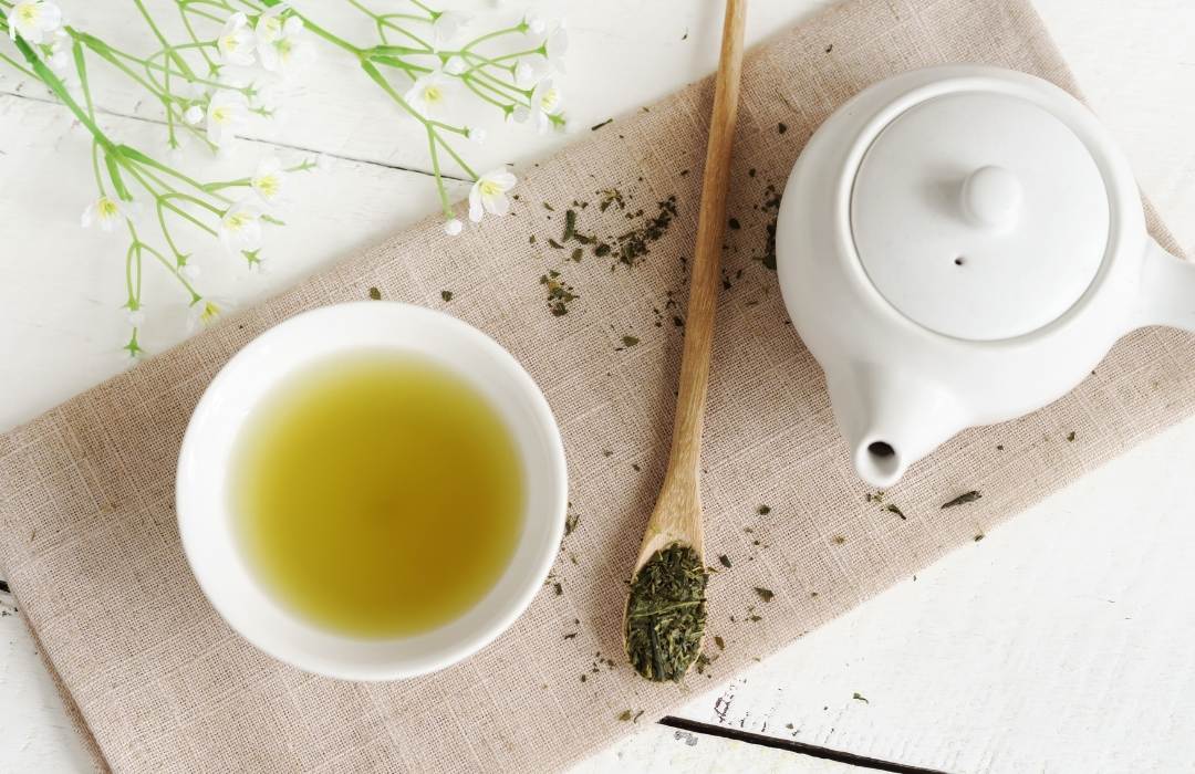 chá verde japonês