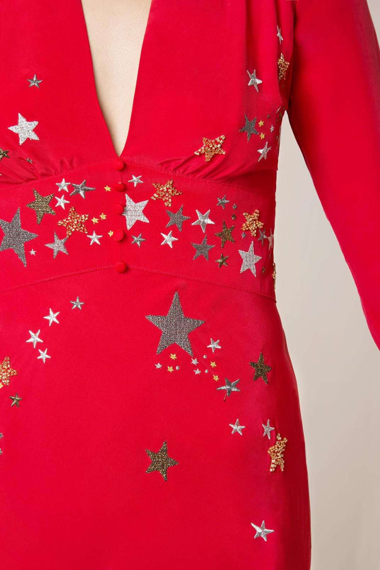 rixo red star dress