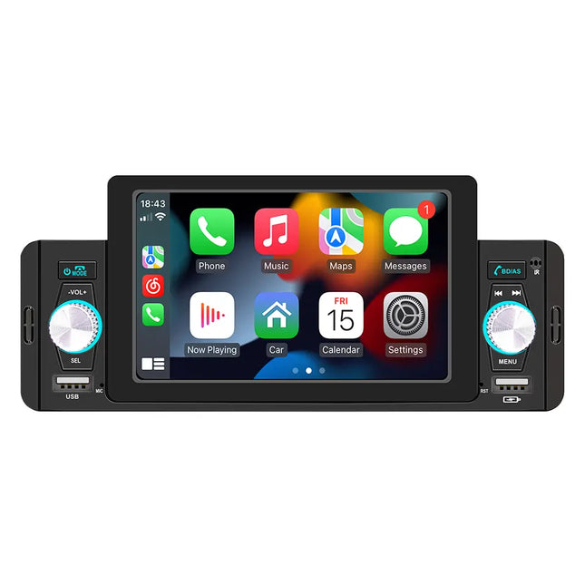 Autoradio bluetooth Carplay 1 Din GPS 7'' Écran Tactile