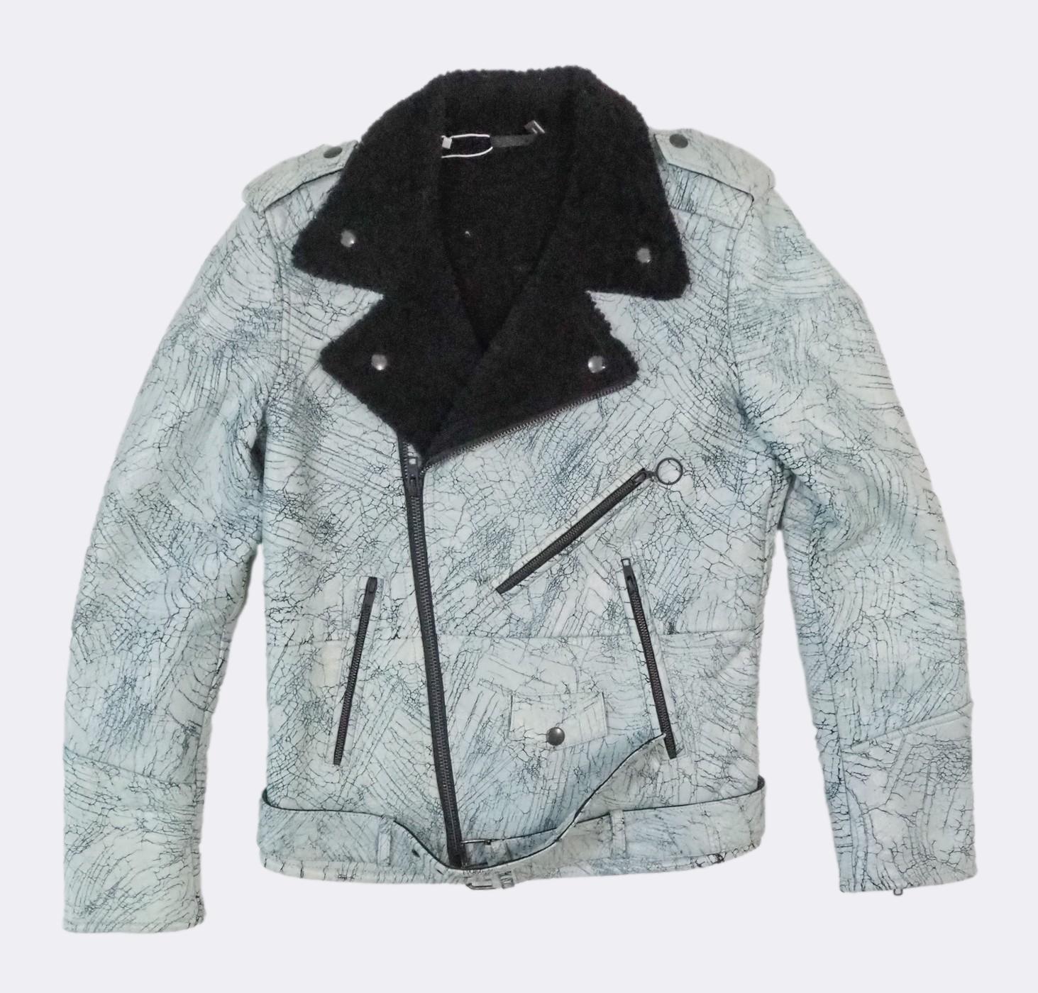 L-KIOV Men: Biker jacket in indigo leather | Diesel