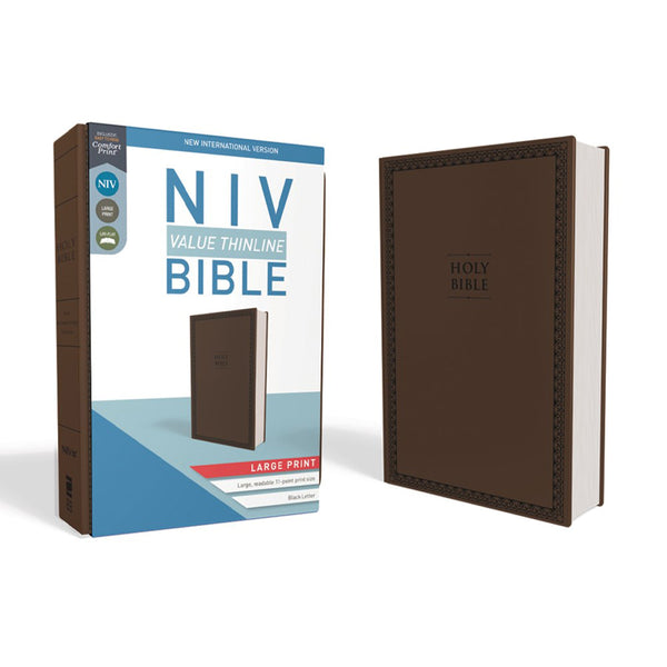 NIV Value Thinline Bible Large Print Brown(Comfort Print) – Ruby's Gift ...