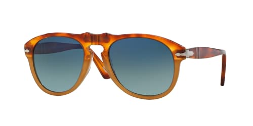 Persol PO0649 1025S3 54MM Resina E Sale/Crystal Lens Polarized Gradient Blue Aviator Sunglasses for Men + BUNDLE With Designer iWear Eyewear Kit