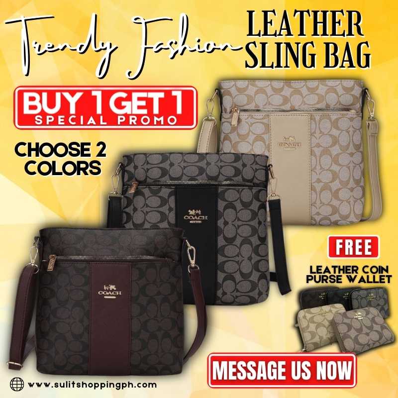 Buy 1 Take 1 Promo) Coach Leather Sling Bag | Free Coach Wallet! – Sulit  Shopping Philippines