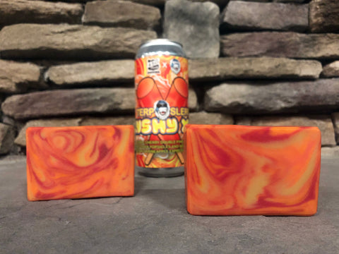 orange yellow and red swirl beer soap made with terp slerp remix slushy xxl by 450 north brewing company beer soap by spunkndisorderly beer soaps