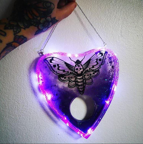 ghould and glitter ouija board moth ornement