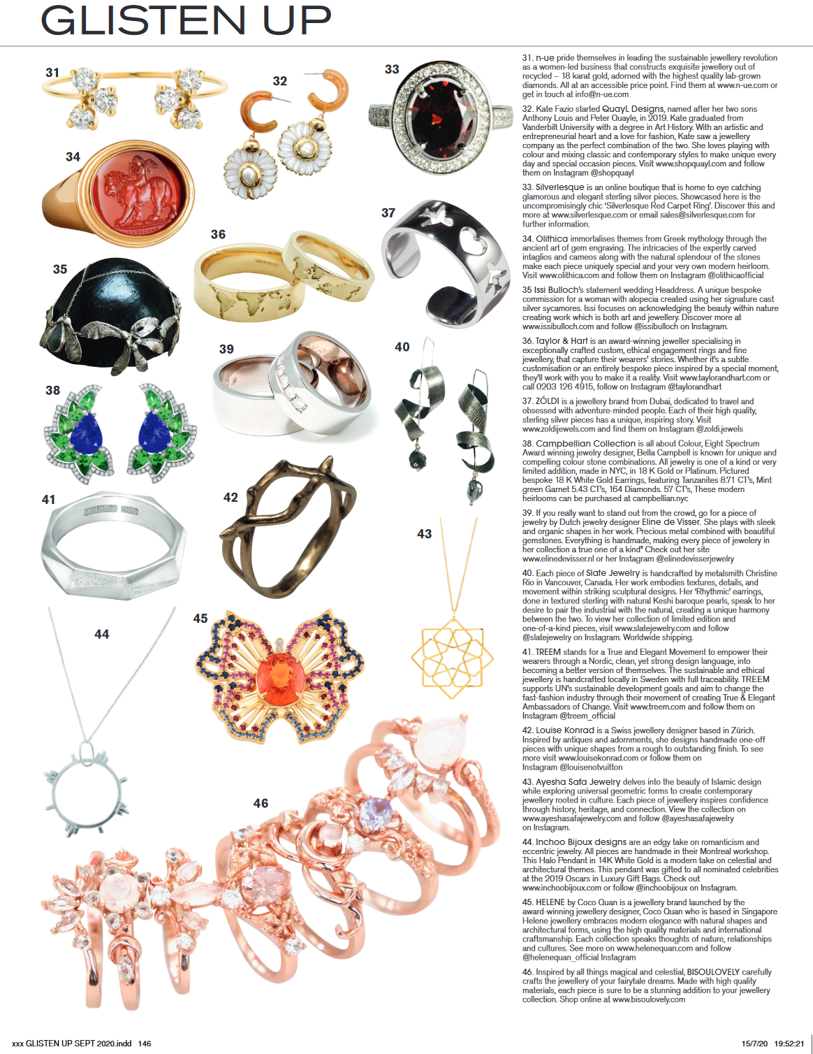 tatler magazine september 2020 glisten up emily maitlis inchoo bijoux jewelry