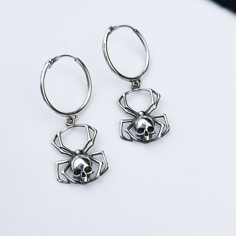 spider hoop earrings skultulla silver spider web earrings inchoo bijoux