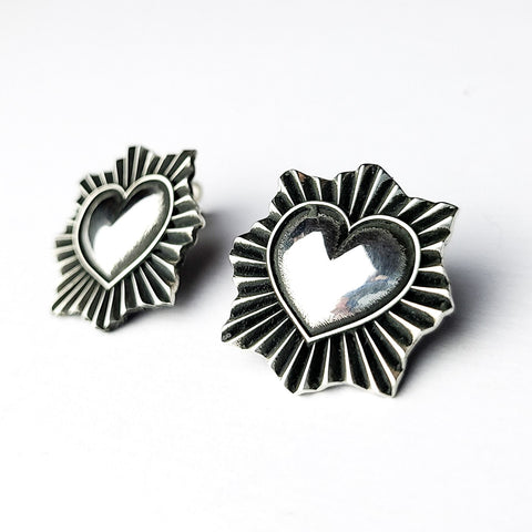 silver heart earrings, valentines gift, inchoo bijoux