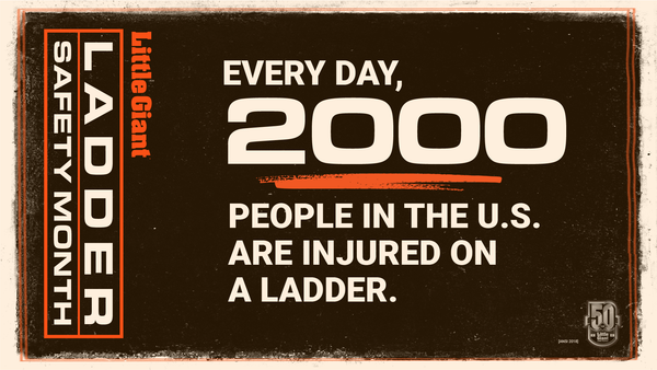 Every day in the US, 2000 people are injured on a ladder.