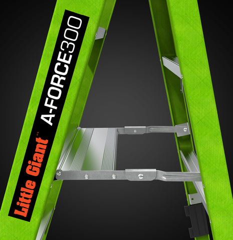 A-Force300 Inovative Spreader Step on High Viz Green stepladder