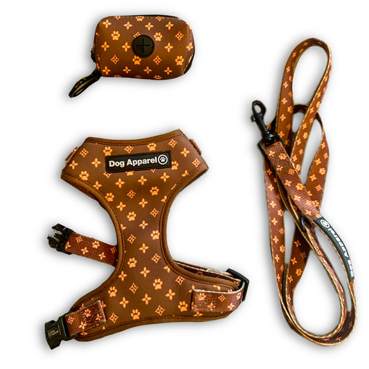 Chewy Vuitton - Harness & Leash Black Set – Dog Apparel