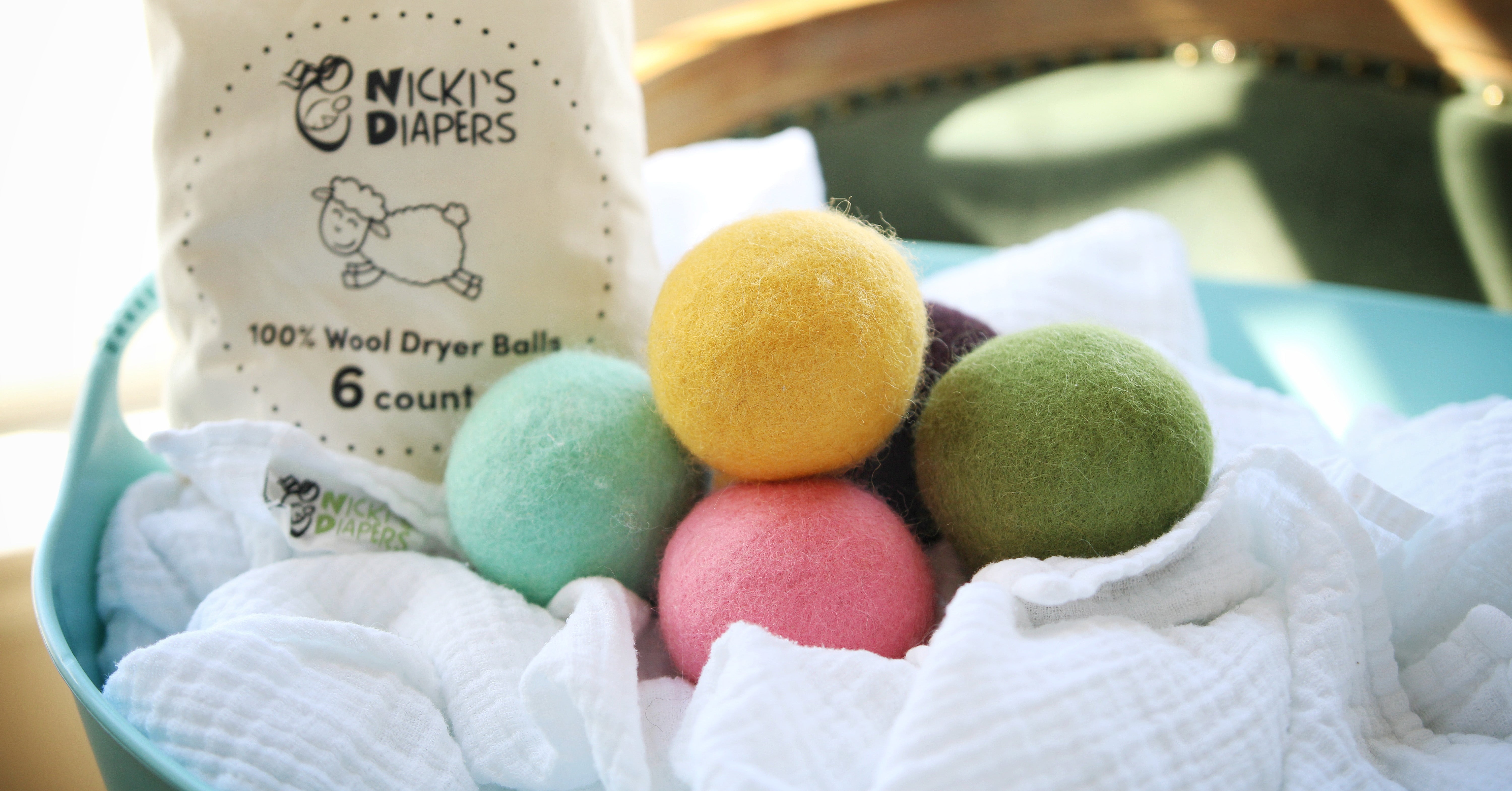 Nicki's Diapers Wool Dryer Ball 6 Pack