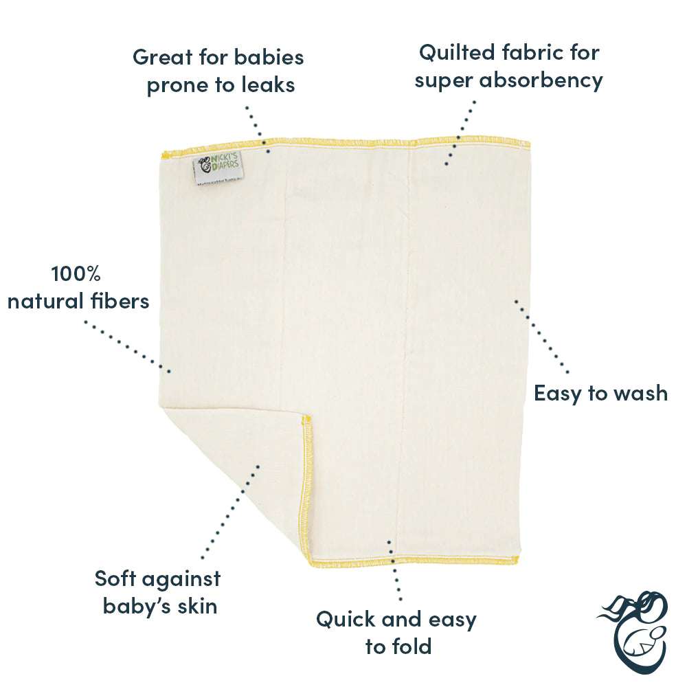 Features of Nicki's Prefold Cloth Diapers