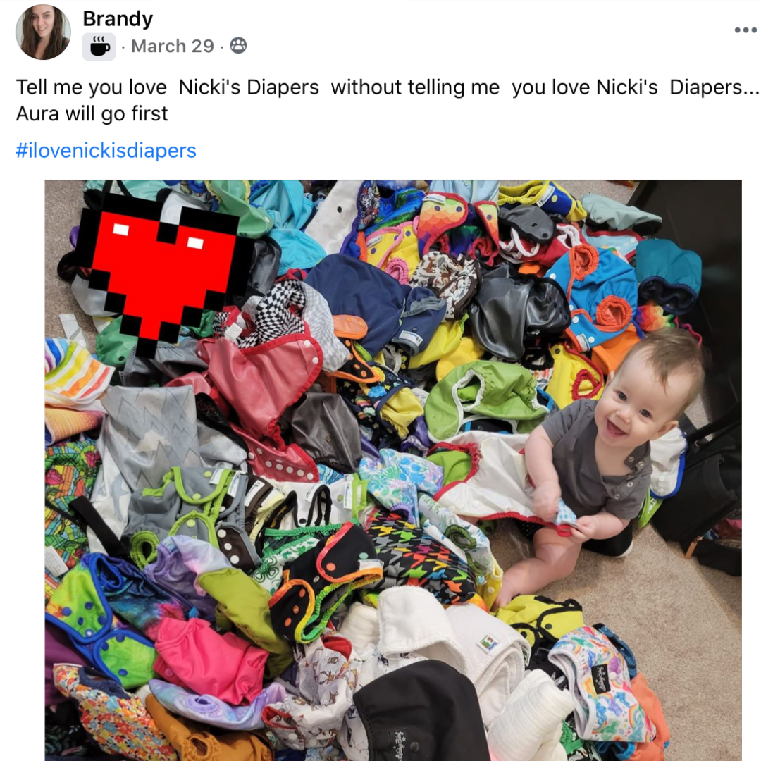 Social Post of Cloth Diaper Collection caption reads 