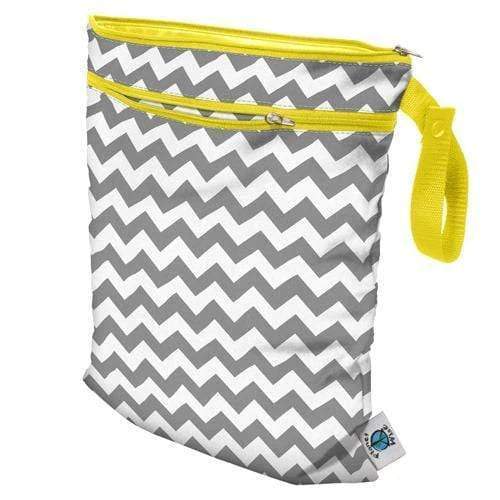 Gray Chevron Print Planet Wise Wet/Dry Bag