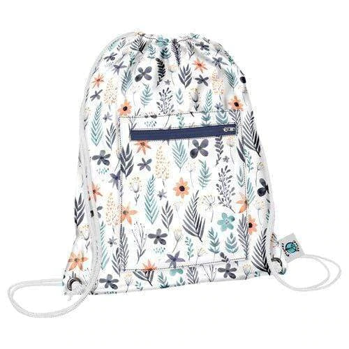 Planet Wise White Sports Bag with Multicolor Flowers