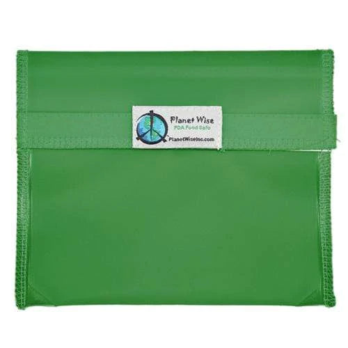 Tinted Green Planet Wise Reusable Hook and Loop Sandwich Bag