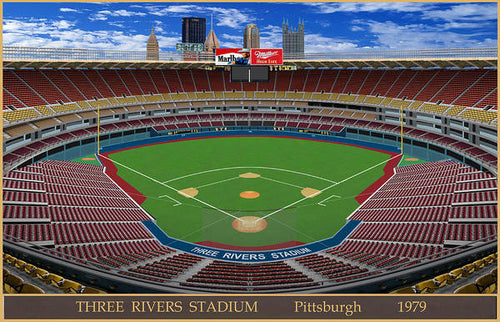 1970 Pittsburgh Pirates Three Rivers Stadium Art Greeting Card